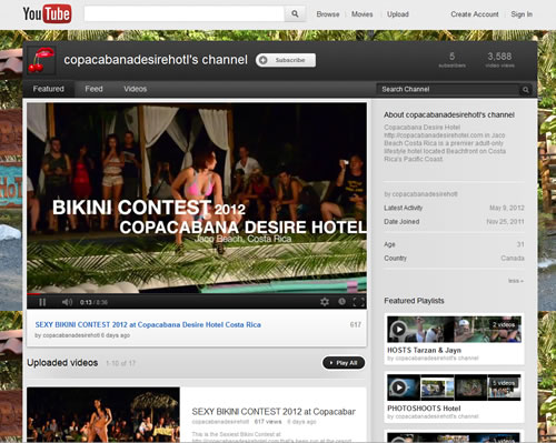 CopacabanaDesireHotel.com YouTube Channel